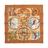 Hermès Carré 90 "Les Quatre Saisons" Silk handkerchief in Brown Secondhand
