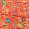 Secondhand Hermès Carré 90 "Peuple du Vent" Silk handkerchief in Orange