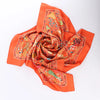 Secondhand Hermès Carré 90 "Peuple du Vent" Silk handkerchief in Orange