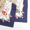 Hermès Carré 90 "RAILING" Silk handkerchief in Navy Blue Secondhand