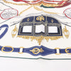 Hermès Carré 90 "STATELY WHEELS" Silk handkerchief in Ecru x Blue Secondhand