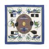 Hermès Carré 90 "LES VOITURES A TRANSFORMATION" Silk handkerchief in Blue Secondhand