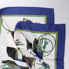 Hermès Carré 90 "LES VOITURES A TRANSFORMATION" Silk handkerchief in Blue Secondhand