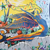 Secondhand Hermès Carré 90 "THE ALFEE AUBE" Silk handkerchief in Navy Blue