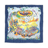 Secondhand Hermès Carré 90 "THE ALFEE AUBE" Silk handkerchief in Navy Blue