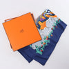 Secondhand Hermès Carré 90 "THE ALFEE AUBE" Silk handkerchief in Navy Blue