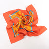 Hermès Carré 90 "Tendresse Feline" Silk handkerchief in Orange Secondhand