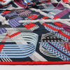 Hermès Carré Géant "SANGLES EN ZIGZAG" Cashmere x Silk scarf in Blue x Red Secondhand