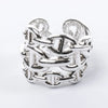 Hermes Chaîne d'Ancre Enchaînée Silver Ring, Size 54 EU Secondhand