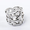 Hermes Chaîne d'Ancre Enchaînée Silver Ring, Size 54 EU Secondhand