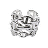 Hermes Chaîne d'Ancre Enchaînée Silver Ring, Size 54 EU Secondhand
