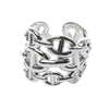 Hermes Chaîne d'Ancre Enchaînée Silver Ring, Size 54 EU Secondhand