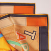 Hermès Carré 90 Double Face "Tapis de Selle" Silk handkerchief in Orange Secondhand