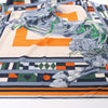Hermès Carré 100 "ROBOCABAR" Cashmere and Silk Scarf in Blue x Orange Secondhand