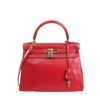 HERMÈS Kelly 28 Le Tournay Box Leather 2Way Handbag in Rouge ○U:1991 Secondhand