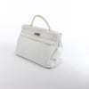 Secondhand HERMÈS Kelly 40 Le Tournay Taurillon Clemence Handbag in White □D: 2000