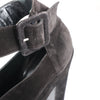 HERMES Leather & Suede Strap Heels in Black, Size 38 EU Secondhand