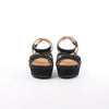 Secondhand HERMES Leather & Suede Wedge Sole Sandals in Black, Size 37 EU
