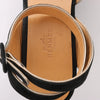 Secondhand HERMES Leather & Suede Wedge Sole Sandals in Black, Size 37 EU