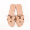 HERMES Oran Leather Sandals in Beige, Size 36.5 EU Secondhand