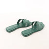 HERMES Oran Epsom Leather Sandals in Vert Cactus Green, Size 39 EU Secondhand