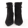 Hermes Saint Germain Kelly Metal Fittings Suede Ankle Boots in Black, Size 37 EU Secondhand
