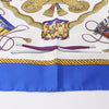 Hermès Carré 90 "LES TAMBOURS" 100% Silk Scarf in Blue Secondhand