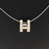 Hermes Pop H Necklace Metal × 925 in Ecru x Silver Secondhand