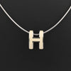 Hermes Pop H Necklace Metal × 925 in Ecru x Silver Secondhand