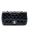 Chanel Paris Salzburg Medium Patent and Goatskin CC Eyelet Flap Secondhand