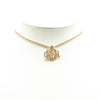 Dior Gold Plated Logo Crystal Pendant Necklace Secondhand