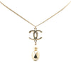 Chanel Gold Plated CC Faux Pearl Pendant Necklace Secondhand
