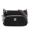 Chanel Coco Neige Velvet Effect Nylon Clutch with Chain Secondhand