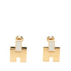 Hermès Gold Plated Enamel Eileen Push Back Earrings Secondhand