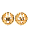 Chanel CC Gold Plated Round Clip on Earrings Secondhand