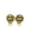 Secondhand Chanel CC Gold Plated and Resin Round Clip On Earrings