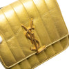 Saint Laurent Small Metallic Grain De Poudre Monogram Vicky Chain Bag Secondhand