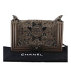 Chanel Old Medium Metallic Goatskin Crystal Boy Flap Secondhand