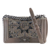 Chanel Old Medium Metallic Goatskin Crystal Boy Flap Secondhand