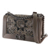 Chanel Old Medium Metallic Goatskin Crystal Boy Flap Secondhand