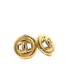 Chanel CC Gold Plated Round Clip On Earrings Secondhand
