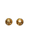 Chanel Gold Plated Round Faux Pearl Rhinestones Clip on Earrings Secondhand
