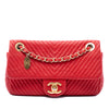 Chanel Small Chevron Wrinkled Calfskin Medallion Charm Surpique Flap Secondhand