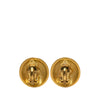 Chanel CC Gold Plated Button Clip on Earrings Secondhand