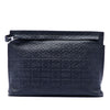 LOEWE Embossed Anagram Leather Repeat T Clutch Secondhand