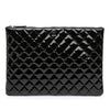 Chanel Large Quilted Patent O Case Clutch Secondhand