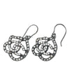 Chanel CC Brass Camellia Strass Hook Earrings Secondhand