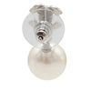 Chanel Silver Plated CC Rhinestone Faux Pearl Drop Push Back Earrings Secondhand