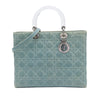 Dior Large Denim Cannage Acrylic Handles Lady Dior Secondhand