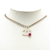 Chanel Silver and Resin CC Camellia Pendant Necklace Secondhand